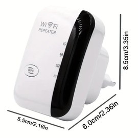 High Speed WiFi Range Extender, 1 Count Wireless Network Repeater, Long Range Wireless Repeater Access Point, Network Components for Home and Office Use, Signal Booster, Portable WiFi, WiFi Control:_Black_1 count