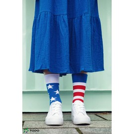 TODO Colours Christmas Socks for Men and Women, Funny Christmas Socks, America to Go, 39-42