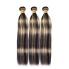 Niciitysi Highlight Straight Human Hair Bundles Ombre Two Tone Black