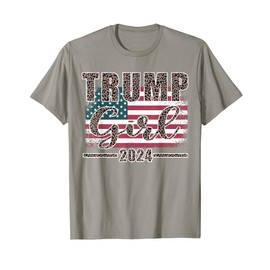 Trump Girl 2024 Pro Trump Supporter for Women Leopard Print T-Shirt