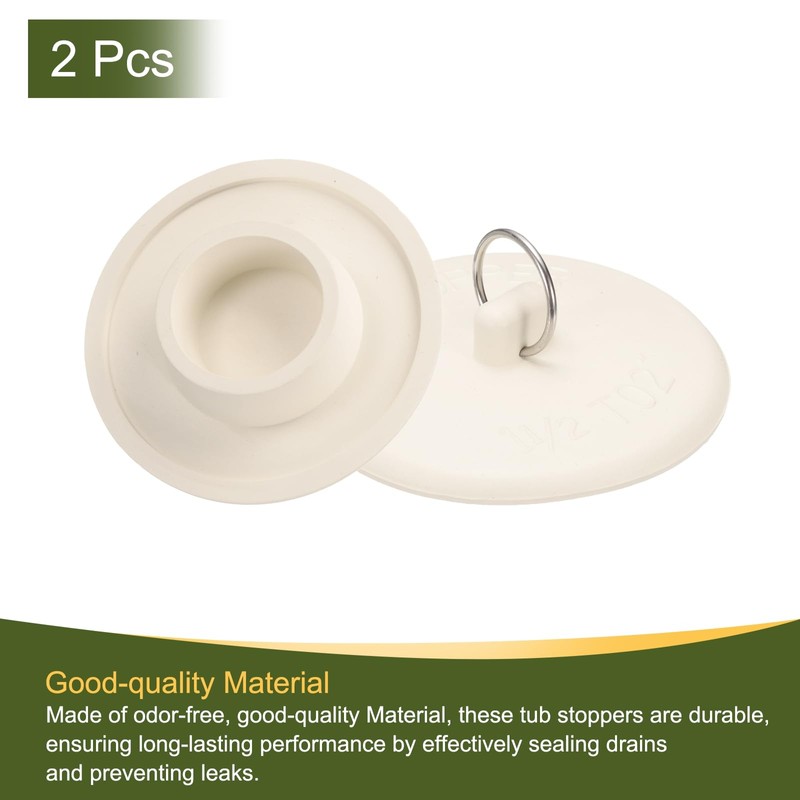 sourcing map 2Pcs Drain Stoppers, Rubber Bathtub Stopper Sink Plugs