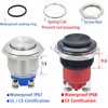 ZJWZJH 19mm Momentary Push Button Switch Black High Round Cap