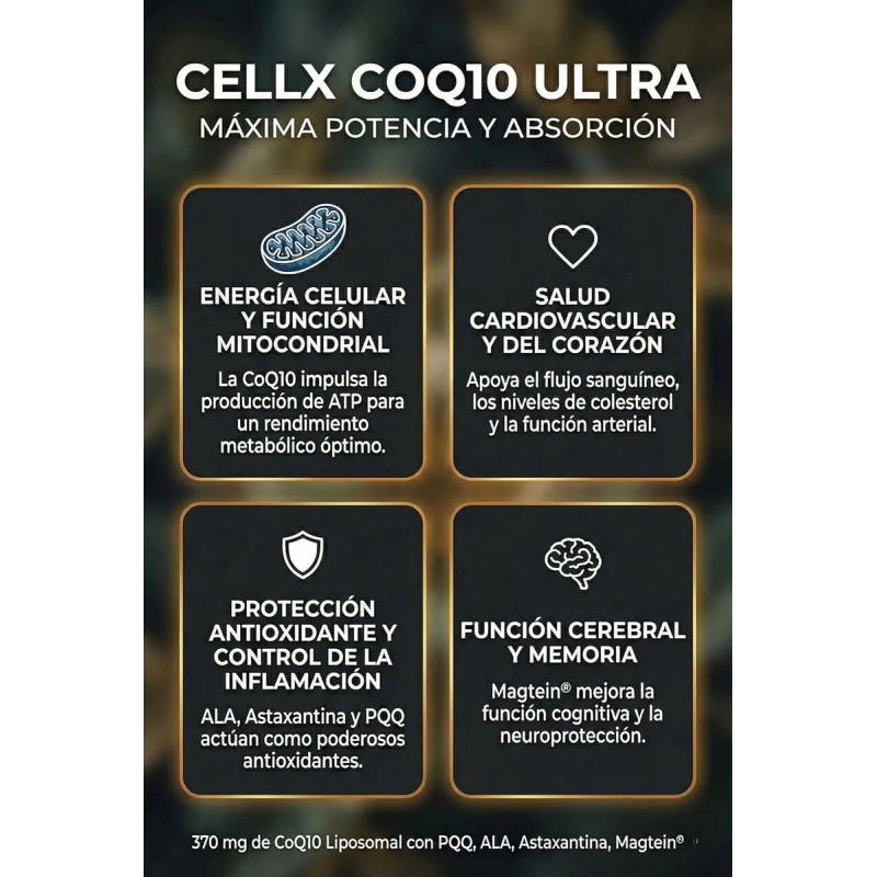 Cellx Coq10 200mg Liposomal Alta Absorcin 60 Cpsulas