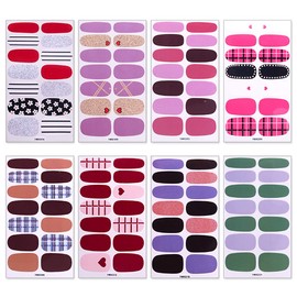 SILPECWEE 20 Sheets Glitter Nail Polish Strips Nail Stickers Full Nail Wraps Adhesive Nail Polish Stickers for Women Sticker Nails with 1pc Nail File