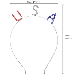 Lux Accessories Silver Tone Red Blue Crystal Rhinestones Fashion Headband