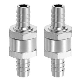 sourcing map 10mm (3/8") Fuel Check Valve, Non-Return One Way Check Valve, Aluminum Alloy Control Accessories for Petrol, Diesel, Gas, Oil, Air, Water, Silver