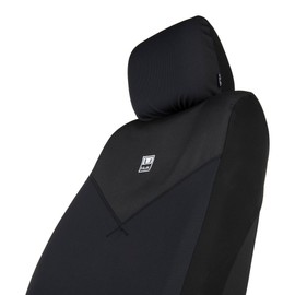 HUK, Universal Low Back Seat Cover-Front Seat Universal Fit, Easy to Install for Cars Truck Van SUV, Icon (Black)