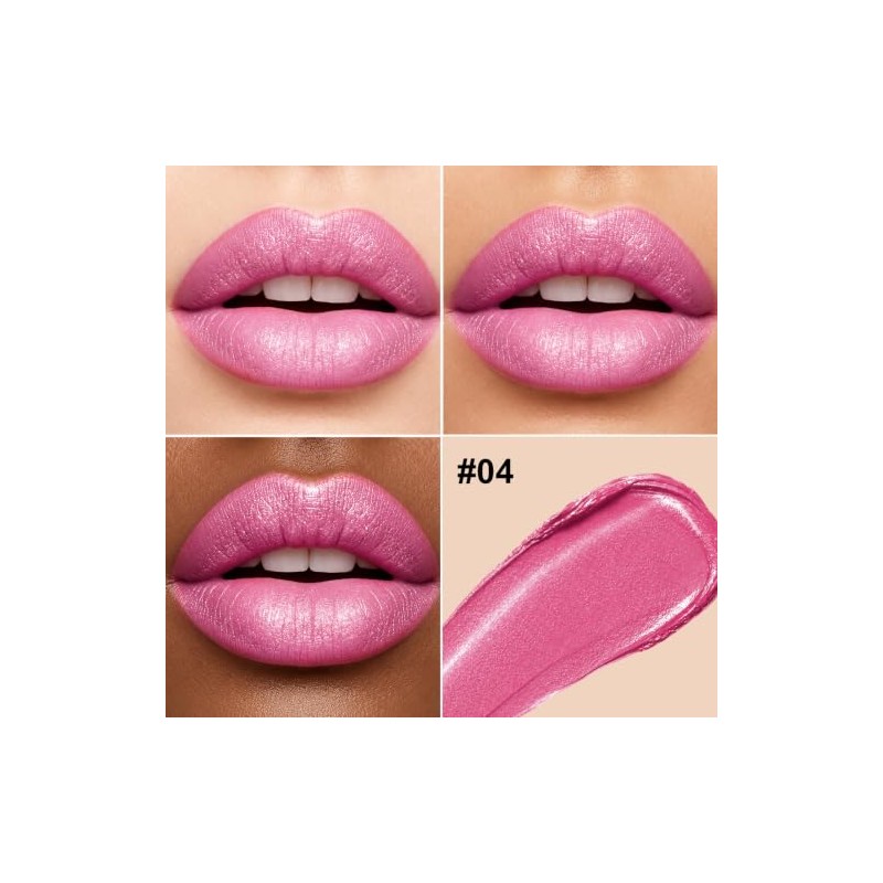 Erinde Lápiz Labial Purpurina Metálica con Mate, Tinte Labial Duradero,#04