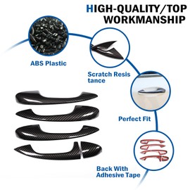 DIYUCAR for MB Benz A Class A180 A200 A250 W177 V177 2019 2020 2021 Car ABS Chrome Door Handle Cover Trim LHD Accessories (Carbon Fiber)