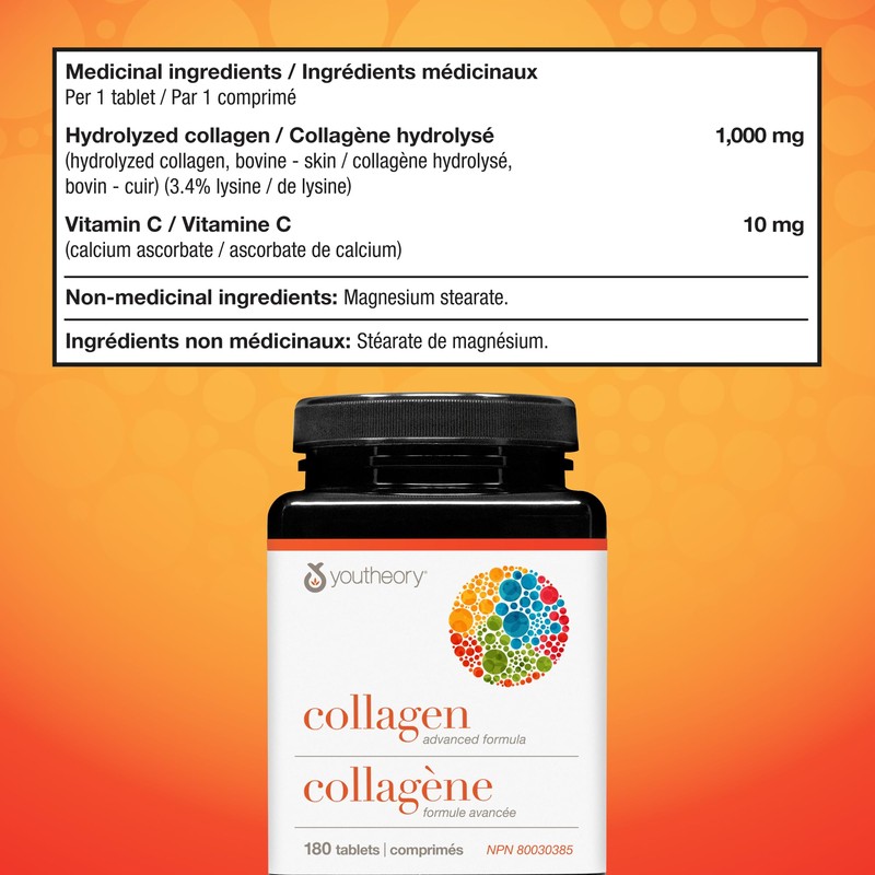 Youtheory Collagen Advanced Formula with Vitamin C, Hydrolyzed Formula for