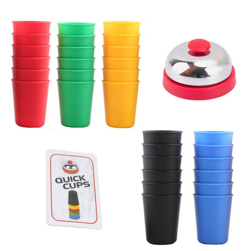 Stacking Cups Card Games Toy Early Educational Training Colorful Interactive