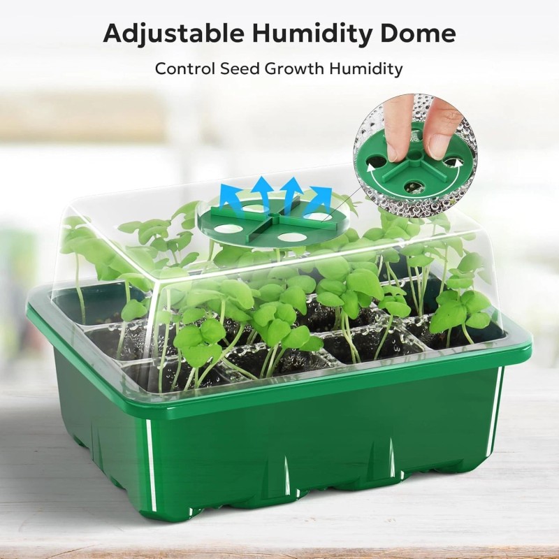 10-Pack Seed Starter Kit with Humidity Dome - Mini Greenhouse