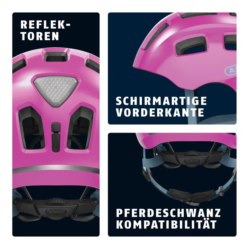 ABUS Youn-I 2.0 Bicycle Helmet with Light for Children, Teenagers,