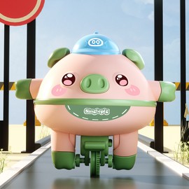 Novelty Tightrope Walking Tumbler Unicycle Toys,Cute Balanced Pig Toys,Roly-Poly Fingertip Gyroscope Balance Robot,Roly-Poly Balance Pig Piglet,Novelty Funny Toys,Fidget Toys,Gyroscope Toys (Green)