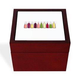 CafePress Wine Bottles Memory Keepsake Jewelry Box, 5"x5"x3.75"