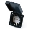 HOLZER 6 x mounting sockets, built-in socket, IP44, black, self-closing