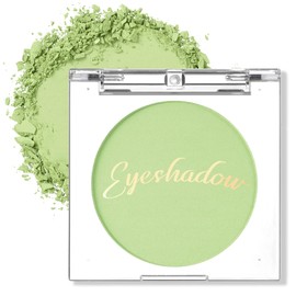 Jutqut Single Green Matte Eyeshadow Palette, Velvet Eye Shadow Compact Powder Primer Base Makeup, Ultra-Blendable, Fine Smooth Powder, Waterproof, Long-Lasting, 17# Light Green