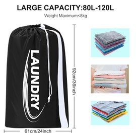 Sylfairy 2 Pack XL Laundry Bag with Strap,Heavy Duty Travel Laundry Bag,Rip-Stop Dirty Clothes Shoulder Bag with Drawstring,Easy Fit a Laundry Hamper or Basket Travel Essentials