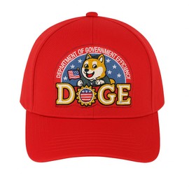 Jeados Doge Hat, Department of Government Efficiency Embroidered Logo Cap, Black D.o.g.e. Musk and Trump Fans Red