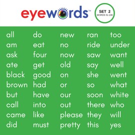 Class Set of Eyewords™ Multisensory High Frequency Sight Words Desktop Dictionary - Phonetic Learning Approach - Sets #1 & 2, Words 1-100 (15 Sets)