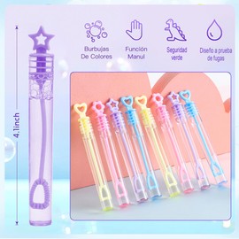 48 Piezas Mini Varitas de Burbujas,Surtido de Recuerdos de Fiesta de Burbujas,Juguetes para Hacer Burbujas para Niños, Juguetes Exterior de Verano, Favores de Fiesta para Niños