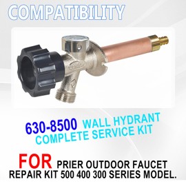 Ezbzyz 630-8500 Wall Hydrant Complete Service Kit - fit for Prier Mansfield Style 300/400/500 Wall Hydrants - for Diamond 300/400 Series Wall Hydrants - Superior for Outdoor Faucet Maintenance