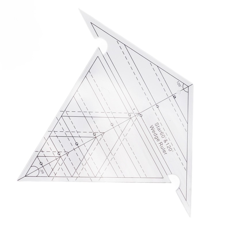 Sewing Wedge Ruler 60 Degree and 120 Degree Acrylic Transparent