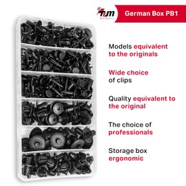 T&M TECHNICS® Box 152 Universal Fasteners, Clips, Clips and Plastic Rivets for German Cars, Scooters and Motorcycles - Door Trim Bumper Grille Bonnet German Pocket Box 1