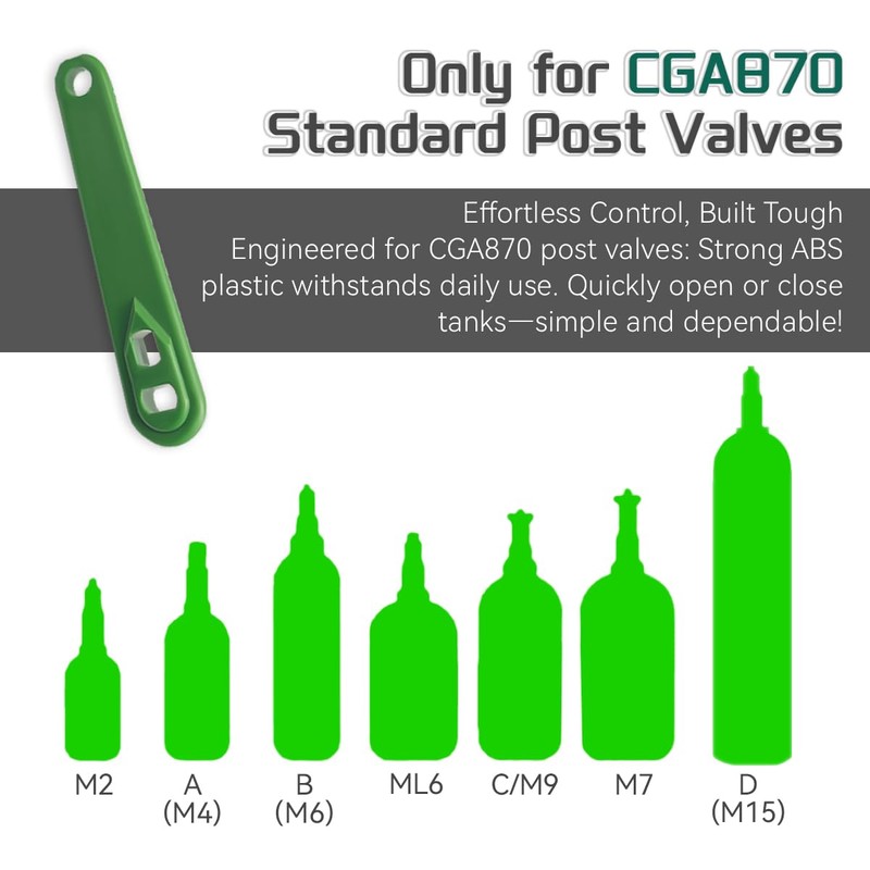 Oxygen Tank Key Fit Oxygen CGA870 Post Valves, ABS Oxygen