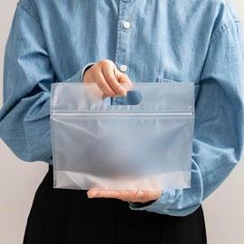 HEADS MMT-ZW2 Handbags W9.8 x D2.4 x H7.5 inches (W250 x D60 x H190 mm), Translucent, 50 Sheets, Plain Matte Zipper Bag-W2