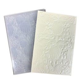 DIYology 3D Sea Shells Embossing Folders for Card Making, 3 d Sand Texture Embossing Folder Template for DIY Paper Crafting Scrapbooking Polymer Clay Decoration
