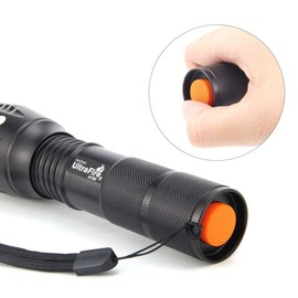 UltraFire 11 Zoll Signalstab LED Taschenlampe 800 Lumen 5 Modi Zoomable Taktische Taschenlampe mit Verkehrsstock, Rot Blinkender Modus, Handgelenkband Lanyard, für Kinder Outdoor Camping, A100