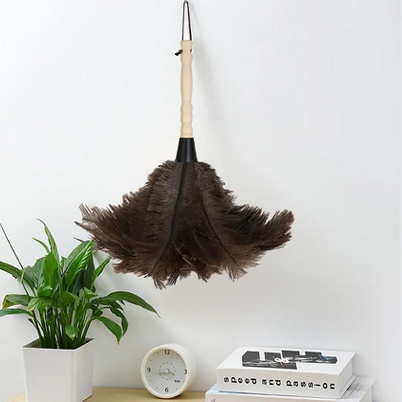 Ostrich Feather Duster 35 cm Ostrich Duster with Wooden Handle