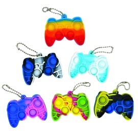 Raymond Geddes Game Controller Pop N Backpack Buddy Key Chain (Pack of 24) – Attach Fidget Poppers to Backpack, Key Chain, and More