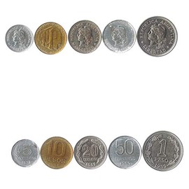 Hobby of Kings Different Coins - Old, Collectible Argentinian Foreign Currency for Collecting Book - Unique, Commemorative World Money Sets - Gifts for Collectors - Collection of 5