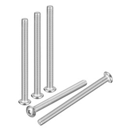 DTGN M5-0.8x65mm Button Head Socket Cap Screws - 25Pack - Good for Road Bicycle, Mountain Bike, Auto, Motorcycle - 304 Stainless Steel Whitewashed - Hex Drive Fasteners