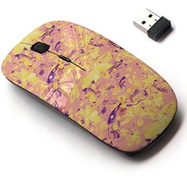 CJCBROES 2.4G Wireless Mouse with Cute Pattern Design for All Laptops and Desktops with Nano Receiver - Magic Flowers Motive Orchids
