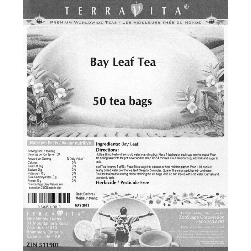 Bay Leaf Tea (50 tea bags, ZIN: 511901)