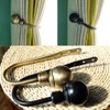 INCREWAY Curtain Hooks, 2 Pcs Round Metal Decorative Curtain Drapery