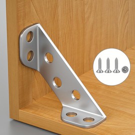 Stainless Steel Angle, Pack of 30 Triangle Support Made of Stainless Steel Angle Metal with Screws, Furniture Connector, Metal Angle 90 Degrees, Corner Connector, Furniture Construction for Cupboard,