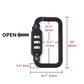 Guardian Alarm Premium 3-Digit Combination Lock Carabiner