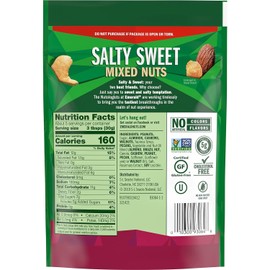Emerald Nuts, Salty Sweet Mixed Nuts, Features Kettle Glazed Peanuts, Almonds, Cashews, Kettle Glazed Walnuts, Kettle Glazed Pecans, 5.5 Oz, Resealable Bag (Pack of 12)