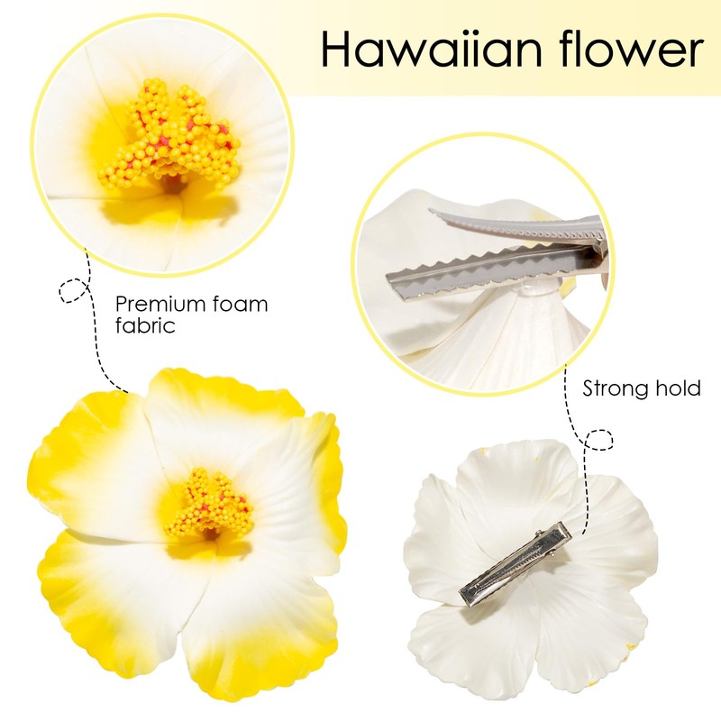 Flower Hair Clips for Women, 6Pcs Plumeria Claw Clips for