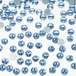1440pcs SS16 Light Blue Nail Rhinestones Bulk Sky Blue Nail Art Round Crystals K9 Glass Flatback Gems Beads Stones Diamonds Gluefix for Nail Charms DIY Crafts Jewels Accessories Eyes Face Makeup Body
