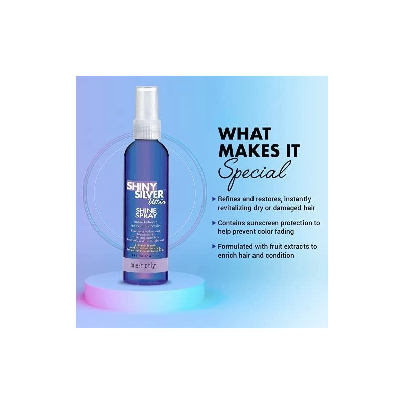 One 'n Only Shiny Silver Ultra Shine Spray, Restores Shiny