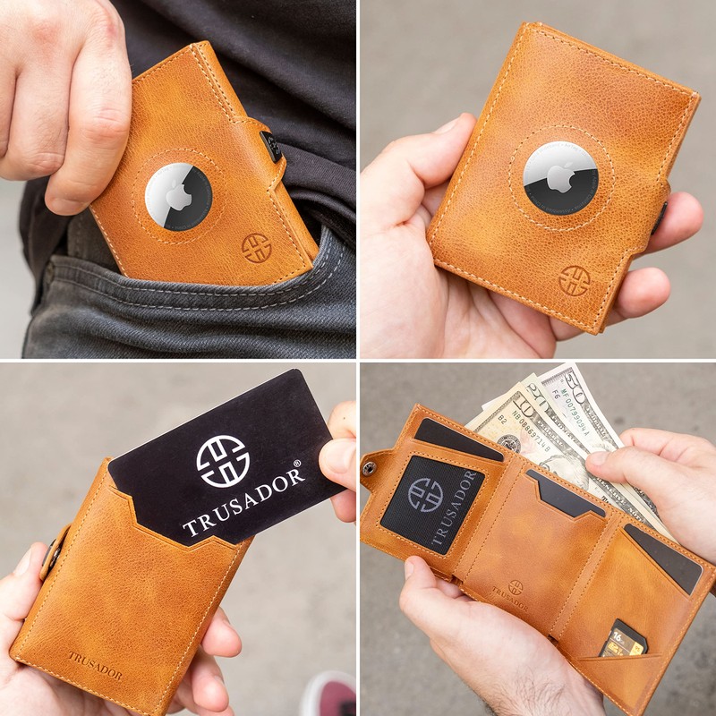 TRUSADOR Verona Leather Wallets for Men & Women Trifold Slim