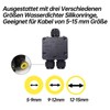 Leloco Junction Box Outdoor Waterproof 3-Way Outdoor Cable Connector, Junction