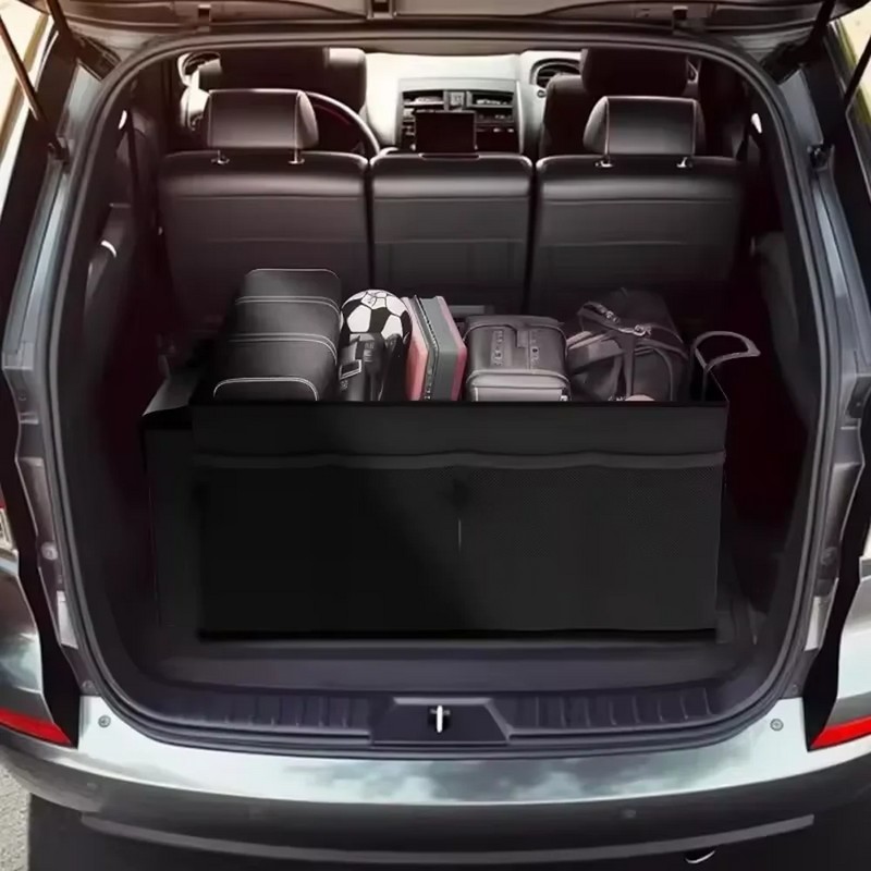 Car Trunk Organizer with Cover – Foldable, Large Capacity Storage