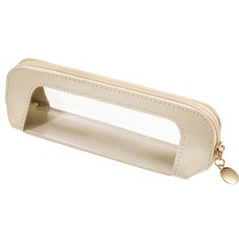 cobee 1 Pc Small Clear Makeup Bag, Makeup Brush Pouch Portable Slim Makeup Bag, Waterproof Lipstick Cosmetic Makeup Organizer Travel Toiletry Bag with Zipper for Women Home Travel(White)