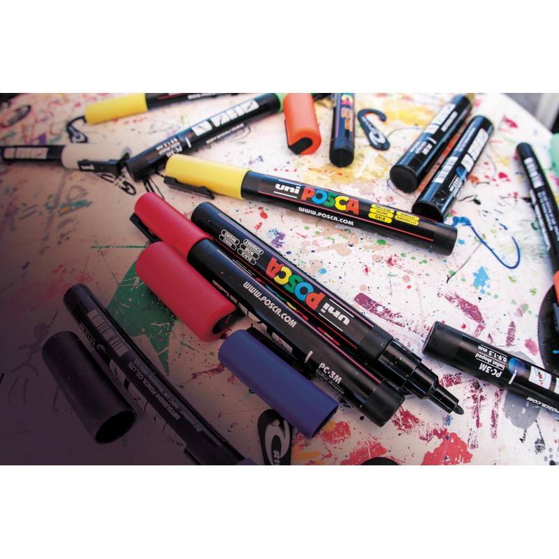 POSCA Mitsubishi Pencil - 3 Black PC5M Tapered Tip Medium